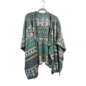 Cato Women's Multicolor Open Front Cardigan/Cape Sweater One Size